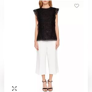 Ted Baker Zania Ruffle Mixed Lace Top